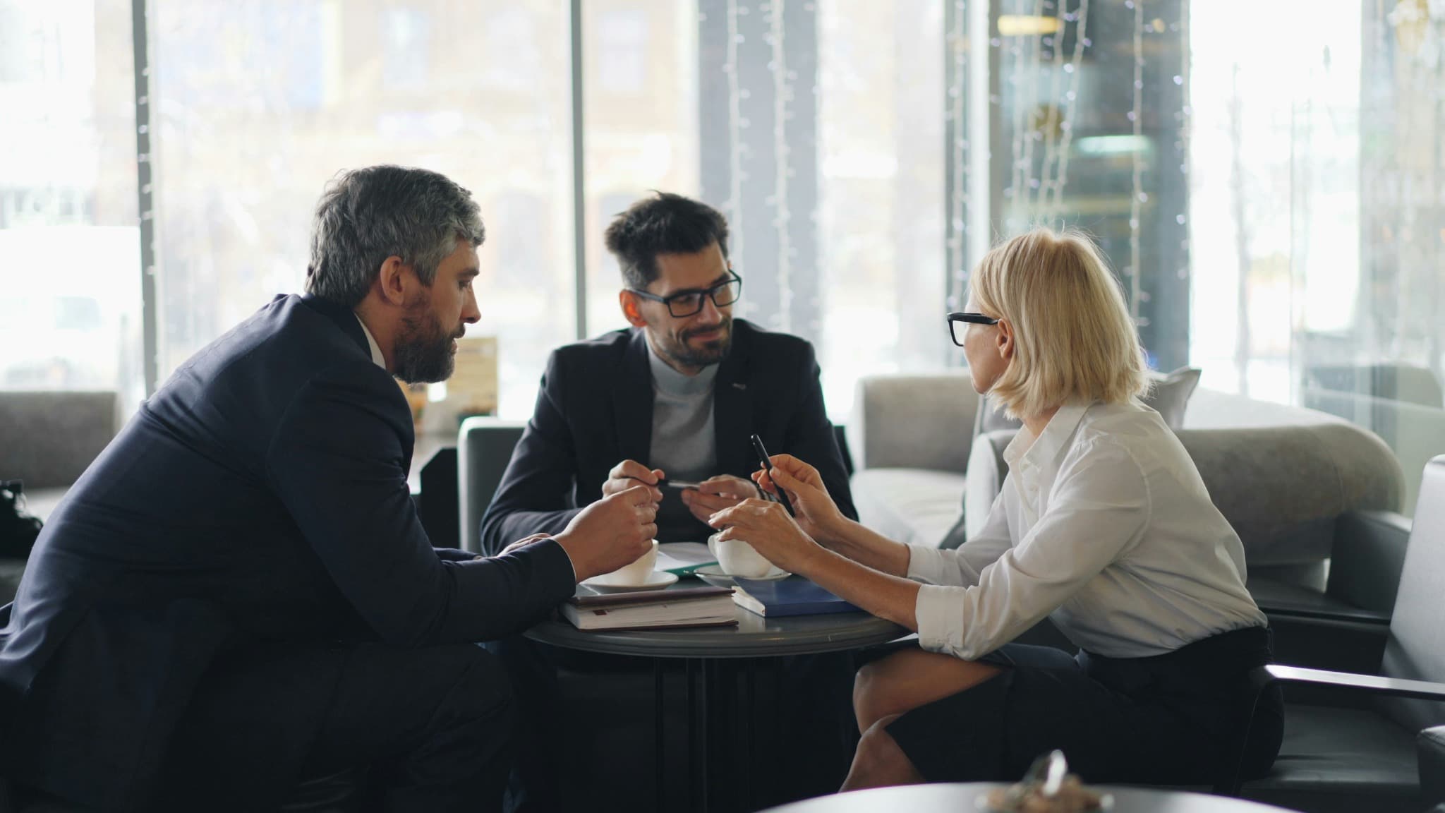 Financial adviser working